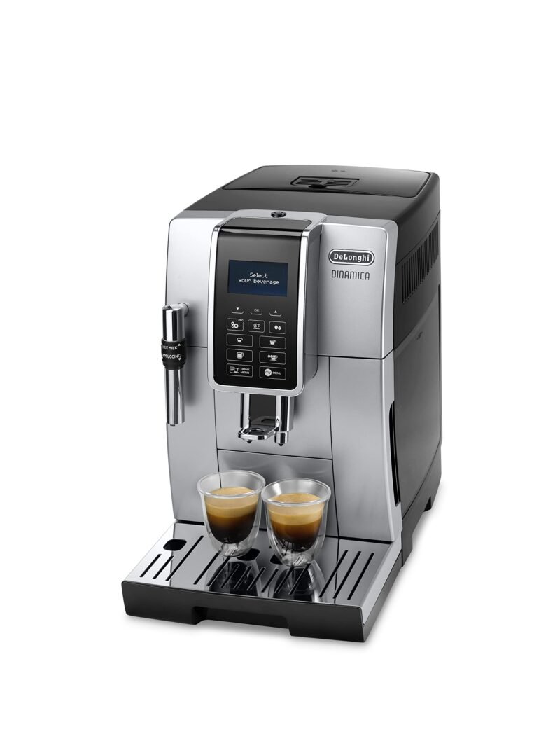 DeʼLonghi Dinamica ECAM350.15.B – Fully Automatic Bean-to-Cup Espresso & Coffee Machine with Manual Milk Frother, Double-Cup Brew, Hot Water Spout, 1.8 L Tank, 1450 W, Black/Stainless Steel - Image 3