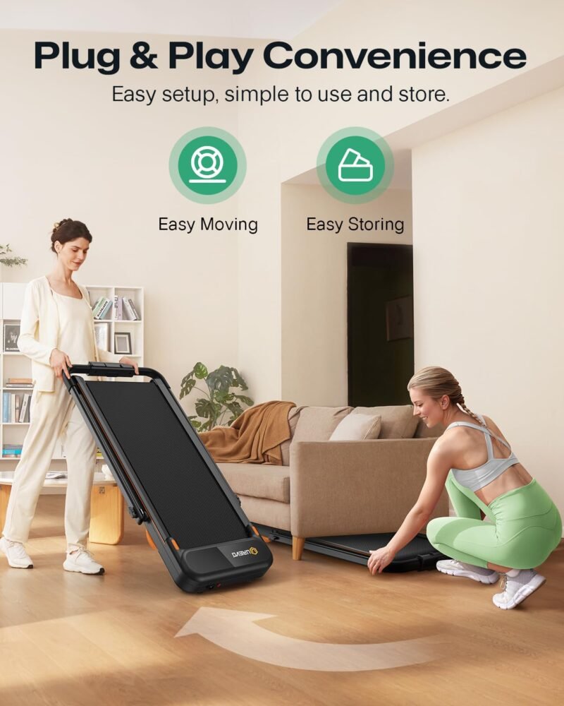 UREVO Smart 2-in-1 Folding Treadmill – 1–10 km/h, 120 kg Capacity, Safety Handle & Dual LED Displays, Remote & App Control, Compact 130×57×12 cm - Image 9